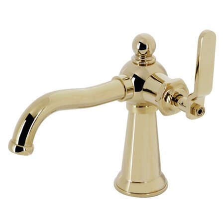 Kingston Brass KS3542KL Single-Handle Bathroom Faucet with Push Pop-Up, Polished Brass KS3542KL